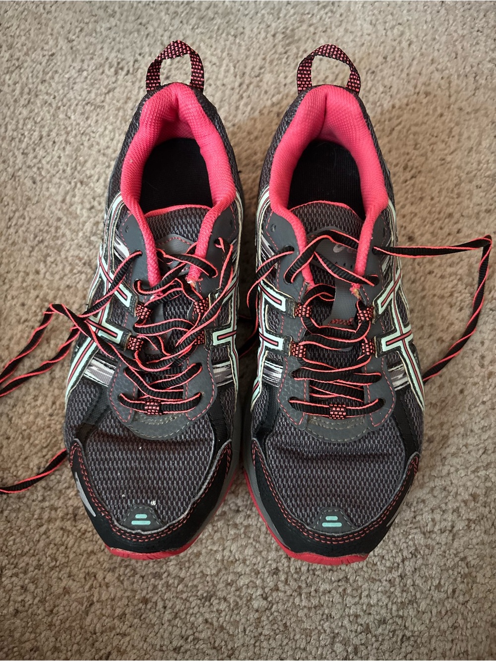 Asics Women's Gray and Pink Athletic Running Shoes